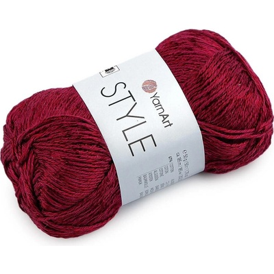 Bavlněná pletací příze Style s viskozovým vláknem 50 g Varianta: 10 (676) červená tmavá, Balení: 1 ks 61631/160039/286296