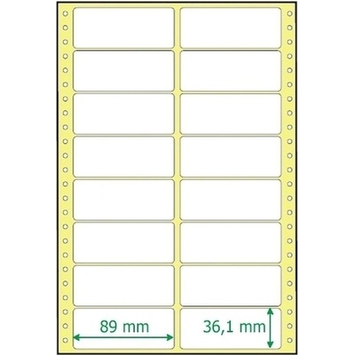 S&K Label Dvouřadý štítek s tabulkami 89 x 36,1 mm, bílý
