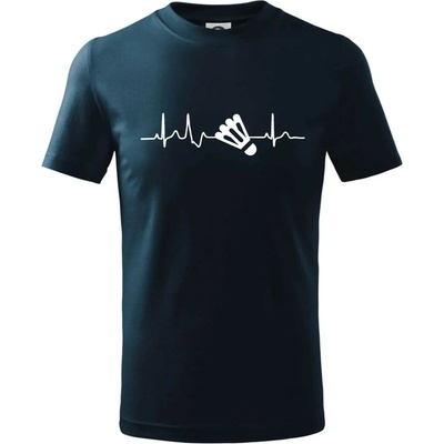 EKG Badminton košík tričko dětské bavlněné námořní modrá velmi tmavá téměř černá