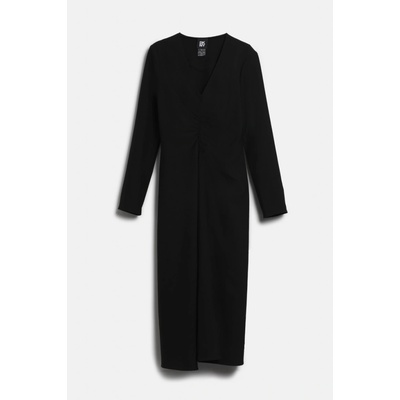 DKNY LONG SLEEVE MIDI DRE BLACK