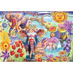 Bluebird Puzzle - Puzzle Elephants in the Garden 1000 - 1 000 piese