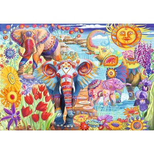 Bluebird Puzzle - Puzzle Elephants in the Garden 1000 - 1 000 piese