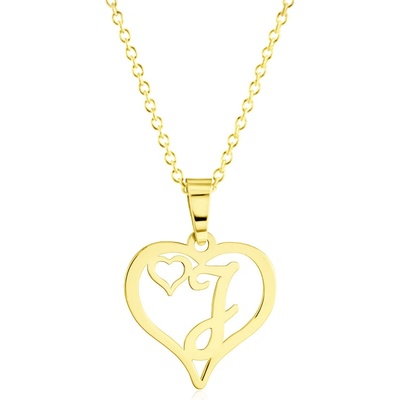 Gemmax Zlatý řetízek s písmenkem J - srdíčko GLSYN-56091-36261