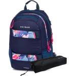 KARTON P+P Ученическа раница + несесер OXY Sport Flowers Blue (8-39725E)