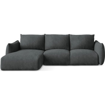 makamii Тъмносив шенилов сгъваем ъглов диван (ляв ъгъл) Leila - Makamii (LEILA_LCF_61_P1_C2)