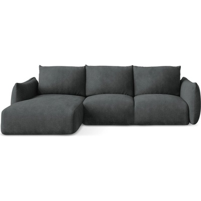 makamii Тъмносив шенилов сгъваем ъглов диван (ляв ъгъл) Leila - Makamii (LEILA_LCF_61_P1_C2)