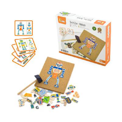 Дървена мозайка с чукче и пирончета - Роботи - Viga Toys