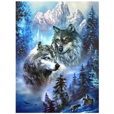 Norimpex Diamantový obrázek malování 30 x 40 cm Vlci v horách – Zbozi.Blesk.cz