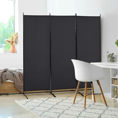 HOMCOM Paraván 3-dílný 253 x 182 cm černý