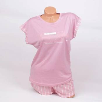 Image 1 of Дамска пижама в цвят пепел от рози с надпис