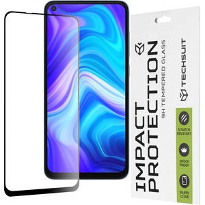 Techsuit Протектор за Xiaomi Redmi Note 9 / Redmi 10X 4G - 111D Full Cover / Full Glue Glass - Черен