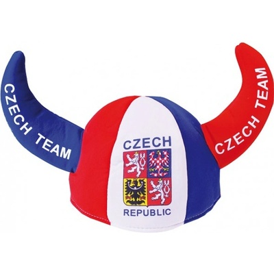 Klobúk s rohmi a vlajkou Česká republika Czech Team with emblem 2