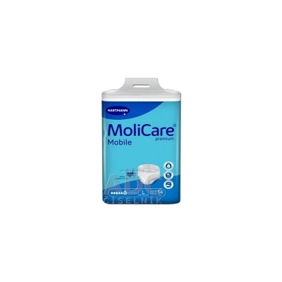 MoliCare Premium Mobile 6 kvapiek L plienkové nohavičky naťahovacie, modré, obvod 100 - 150 cm, 1x14 ks