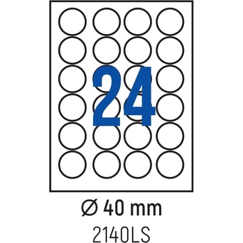 Spree Етикети лепящи кръгли, 24 бр. , Ø 40 мм, 100 л. , a4 (3800884030349)