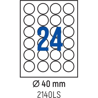 Spree Етикети лепящи кръгли, 24 бр. , Ø 40 мм, 100 л. , a4 (3800884030349)