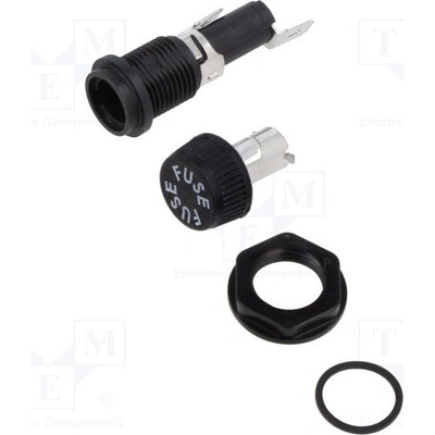 EATON/BUSSMANN BK-HTB-22I-R Zásuvka s krytkou; 6,3x32mm; 20A; 250VAC; HTB; na panel; černá