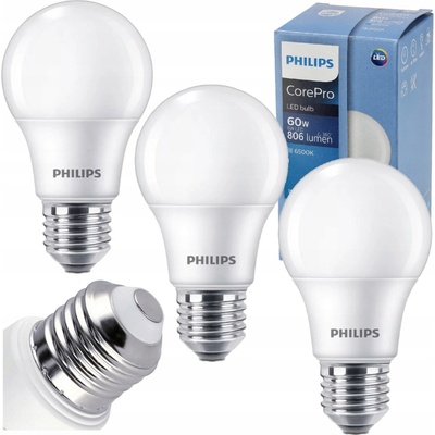 Philips LED žiarovka E27 A60 8W = 60W 806lm 6500K Cold