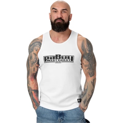 PitBull West Coast tielko pánske BOXING RIB white biela