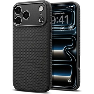 Spigen iPhone 18 Pro Max / 17 Pro Max SPIGEN LIQUID AIR силиконов калъф за телефон, удароустойчив, с ромбовиден дизайн, ЧЕРЕН (ACS12111)