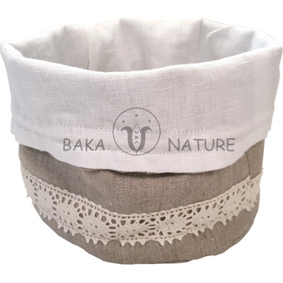 Baka Nature Vrecko Ľanový Košík D20cmx20cm dvojvrstvový natural krajka