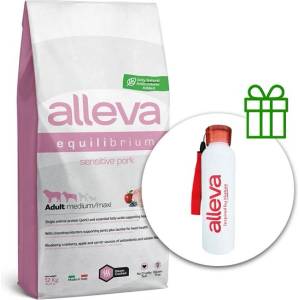 Alleva SP EQUILIBRIUM кучешка чувствителна свинско възрастен среден/макси 12 кг + термобутилка безплатно