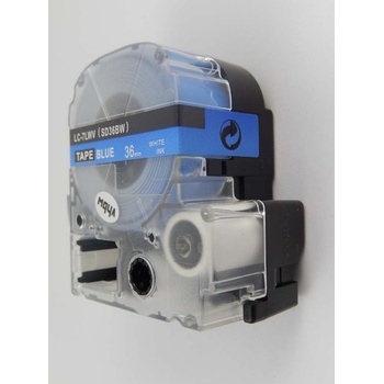 Compatible Epson LK-SD36BW, 36mm x 9m, бял печат / син фон, съвместима лента (LKSD36BW)