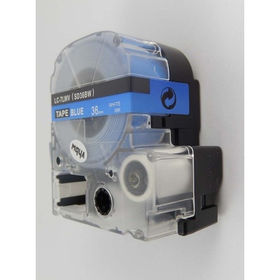 Compatible Epson LK-7LWV, SD36BW, 36mm x 9m, бял печат / син фон, съвместима лента (LKSD36BW)