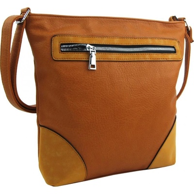 New Berry Stredne veľká crossbody dámska kabelka NH8123 hnedo-okrová