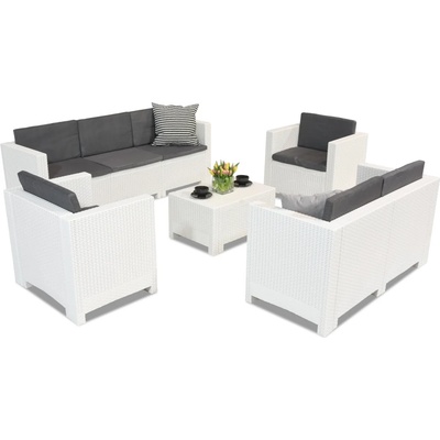 BICA Комплект бели техноратанови мебели Colorado Coffee 7 (BCCOL7BL)