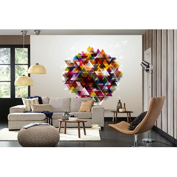 DIMEX ART s. r. o Самозалепваща се флизелинова фототапета абстрактни триъгълници 375 x 250 см