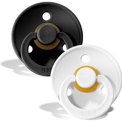 Bibs guľaté kaučuk 2 ks Colour black white