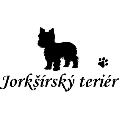 Nažehlovací nápis Jorkšírský teriér Vzor: 3, Potisk: černá, Motiv: srdce
