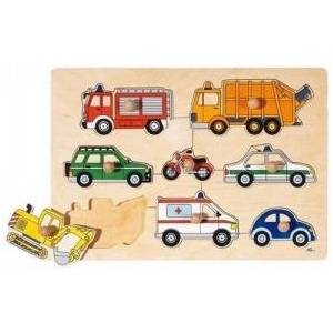 Goki Wooden puzzle, Vehicles theme, Goki 57996