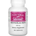 Ecological Formulas Монолаурин - Имунитет, защита от инфекции, енергия, 600 mg, 90 капсули (03488 (600 MON) EF)