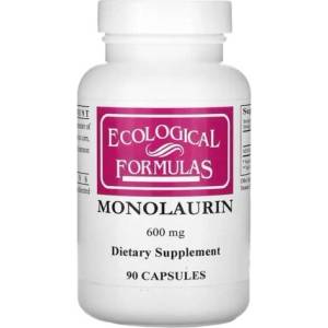 Ecological Formulas Монолаурин - Имунитет, защита от инфекции, енергия, 600 mg, 90 капсули (03488 (600 MON) EF)