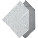 Meyco Baby Бебешки памучни кърпи за баня Meyco Baby - Cheetah/Uni, 80 x 80 cm, 2 броя, Grey (587240) - ozone
