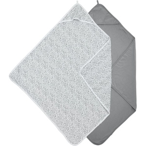 Meyco Baby Бебешки памучни кърпи за баня Meyco Baby - Cheetah/Uni, 80 x 80 cm, 2 броя, Grey (587240) - ozone