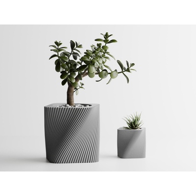 Кашпа Corba голяма светлосив мат