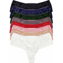 Plus Size tanga Erin krajková 3 ks vícebarevná