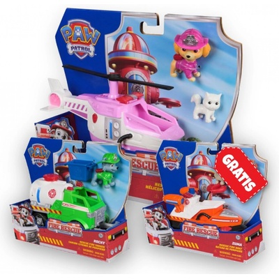 ОФЕРТА: Пес патрул Fire Rescue превозни средства Скай + Роки + Зума Безплатно (AS_6072661_6072642_6072684)