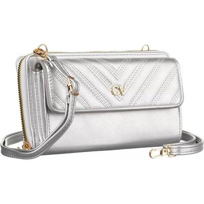 Cavaldi Crossbody koženková mini dámská peněženka/kabelka M-11-1255 SILVER