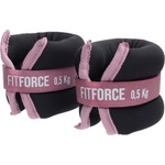Fitforce ANKLE 2 x 0, 5 KG черно, розово, бяло (ANKLE_W0,5_U26A)