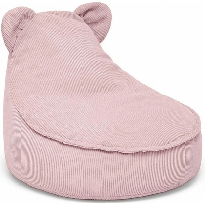MeowBaby sedací vak s uškami Slimcord pink