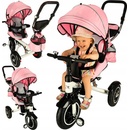 Trike Fix V3 bicykel kočík 3v1 otočný 360 ružový