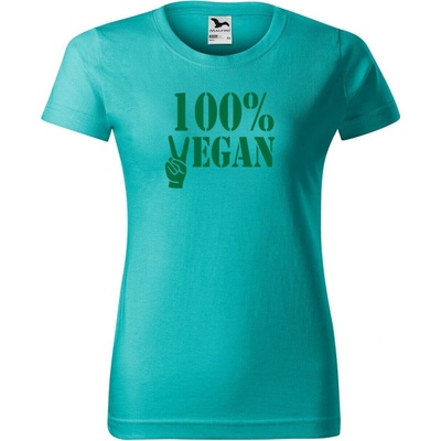 DOBRÝ TRIKO Dámské tričko 100% vegan zelený potisk Emerald