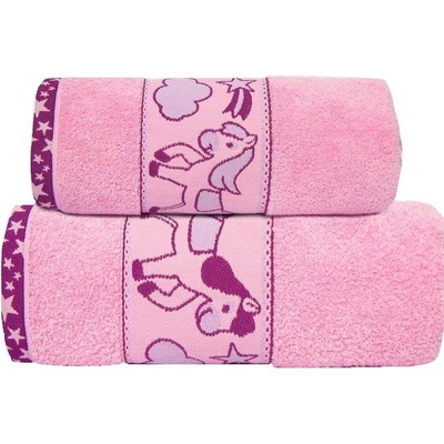 GRENO Detské uteráky osušky PONY ružová 70x130 cm