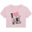 GUESS Къса розова тениска за момиче с бродирани детайли и пайети Guess