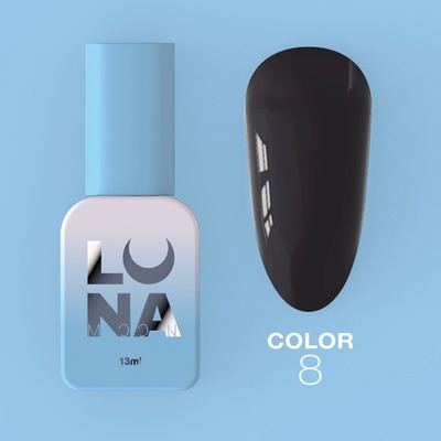 Luna Color 08, 13 ml čierny hybridný lak