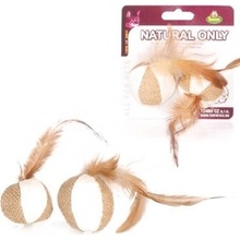 Tommi Natural only Míčky s peříčkem 2 ks 4 cm