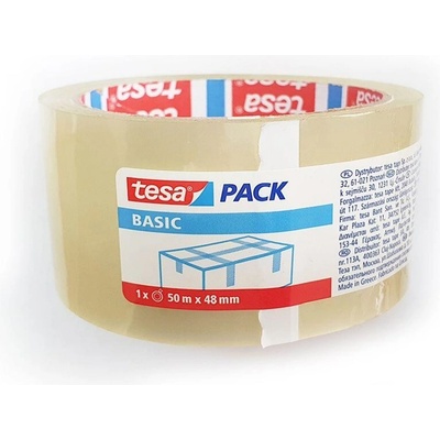 Tesa - Baliaca páska BASIC, transparentná, 50 m x 48 mm